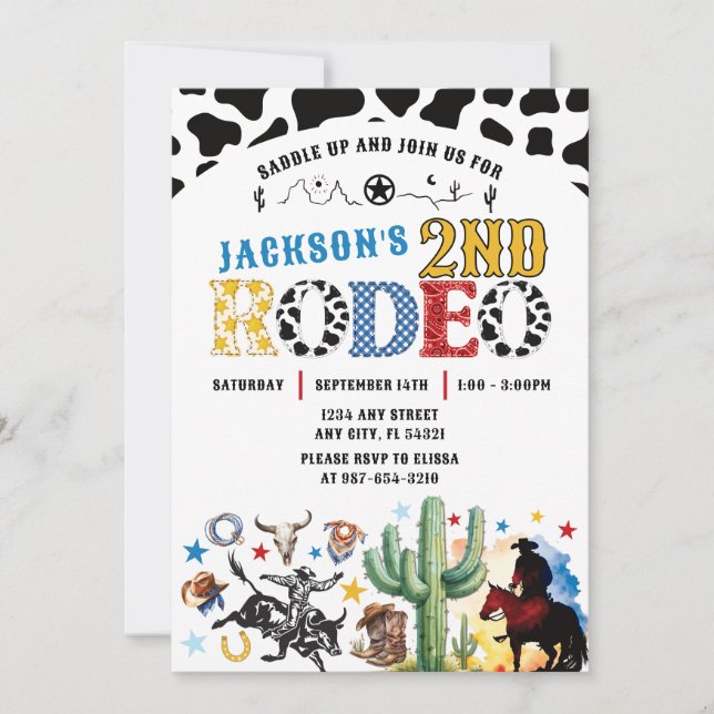 Rodeo Roundup Birthday Invitation (Front)