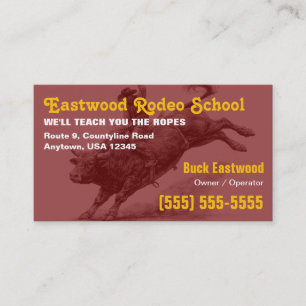 Rodeo School Bull Rider Training / Instructor Business Card