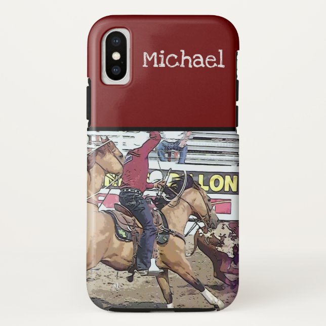 Rodeo Team Roping Case-Mate iPhone Case (Back)