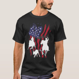 Rodeo Team Roping Horse Riding Equestrian Header T-Shirt