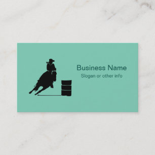 Rodeo Theme Cowgirl Barrel Racing Silhouette Business Card