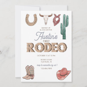 Rodeo Themed   1st Birthday Invitations