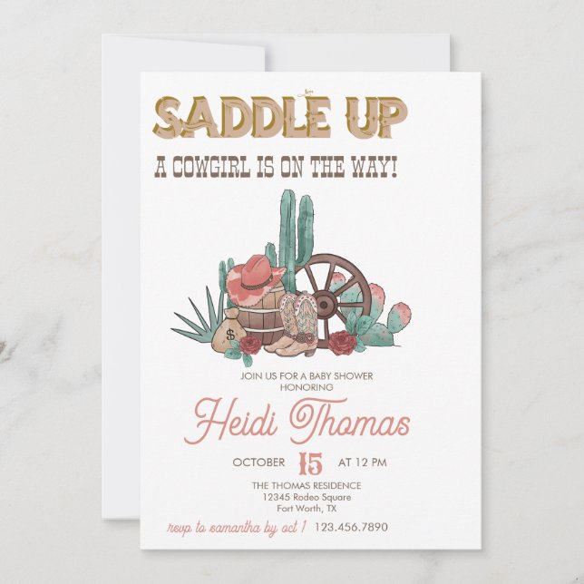 Rodeo Themed | Western Baby Shower Invitation (Front)