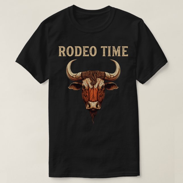 Rodeo Time Bull Riding Cowboy Bull Rider T-Shirt (Design Front)