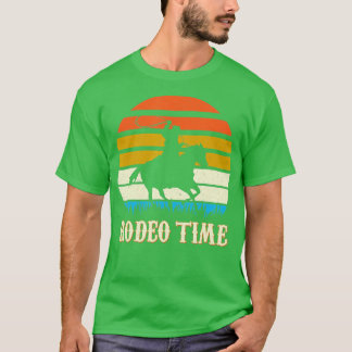 Rodeo Time Cowboy Horse Ranch lasso Retro Sunset R T-Shirt