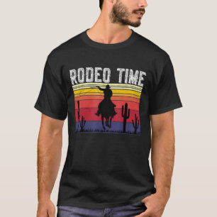 Rodeo Time Cowboy Lasso Wranglers Horse Retro Vint T-Shirt