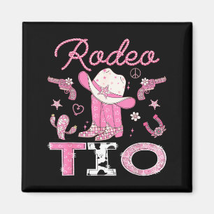 Rodeo Tio 1st Birthday Pink Boots Disco Cowgirl Magnet