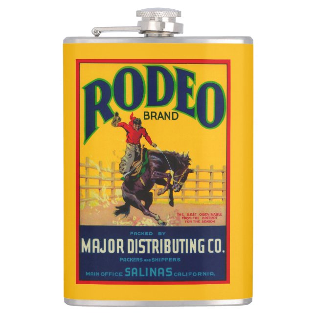 Rodeo Vegetable LabelSalinas, CA Hip Flask (Front)