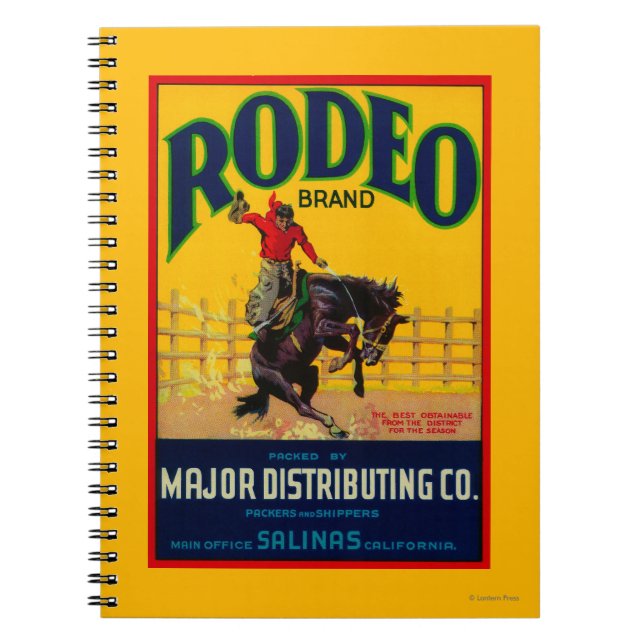 Rodeo Vegetable LabelSalinas, CA Notebook (Front)