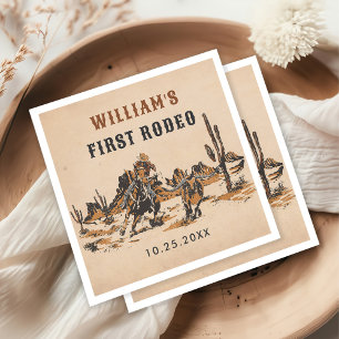 Rodeo Western Cowboy 1st Birthday Party Napkin