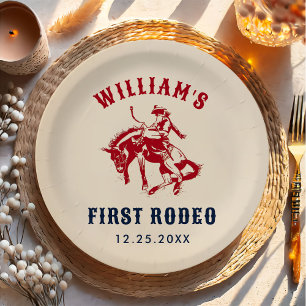 Rodeo Western Cowboy 1st Birthday Party Paper Plate