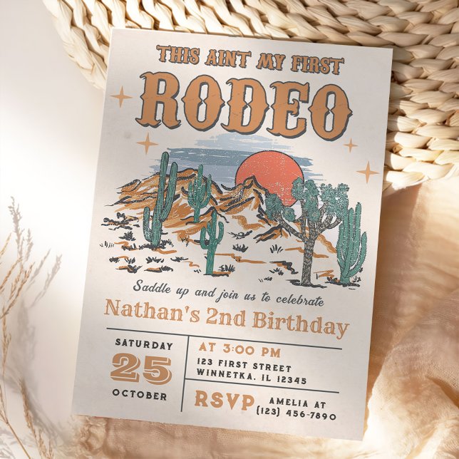 Rodeo Western Cowboy 2nd Birthday Invitation (Creator Uploaded)