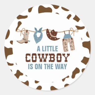 Rodeo Western Cowboy Baby Shower Classic Round Sticker
