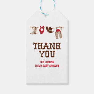 Rodeo Western Cowboy Baby Shower Gift Tags