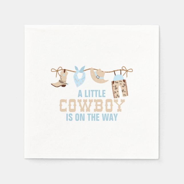 Rodeo Western Cowboy Baby Shower Napkin (Front)