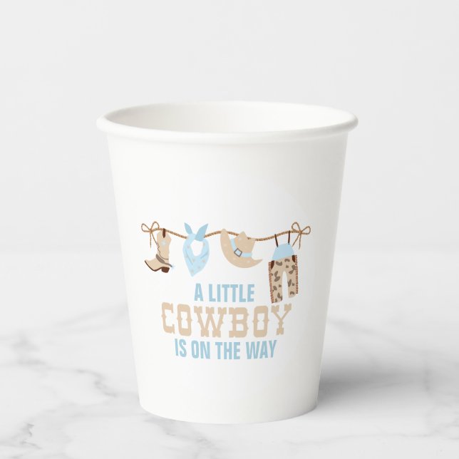 Rodeo Western Cowboy Baby Shower Paper Cups (Front)