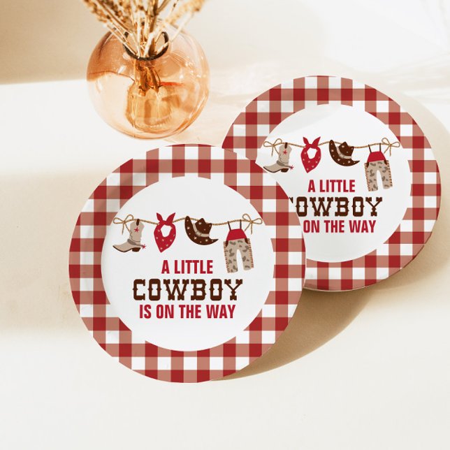 Rodeo Western Cowboy Baby Shower Paper Plates (Creator Uploaded)