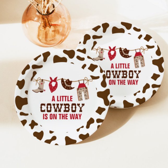 Rodeo Western Cowboy Baby Shower Paper Plates (Creator Uploaded)