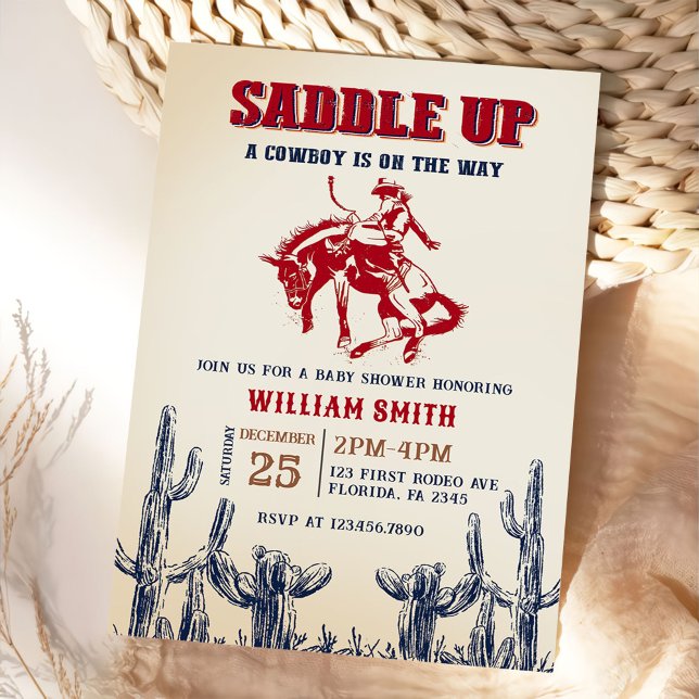 Rodeo Western Cowboy Baby Shower Party Invitation (Creator Uploaded)