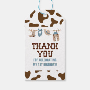 Rodeo Western Cowboy Thank You Gift Tags