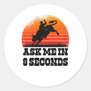 Rodeo Western Cowboy Wild West Retro Bull Classic Round Sticker