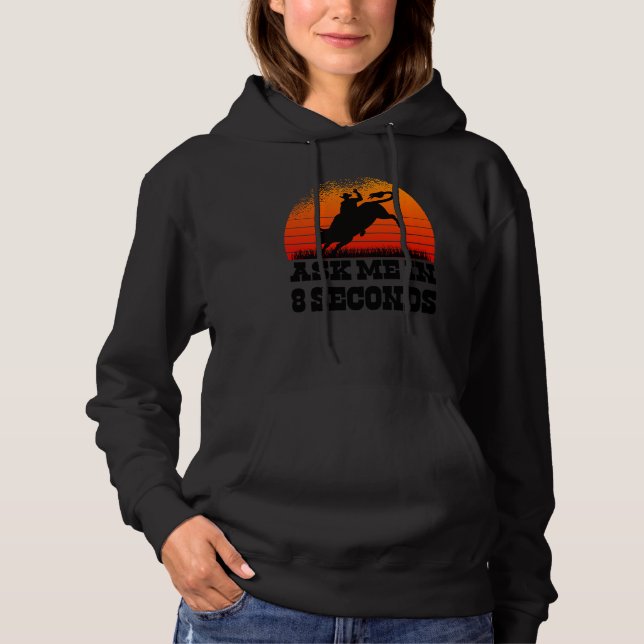 Rodeo Western Cowboy Wild West Retro Bull Hoodie (Front)