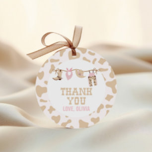 Rodeo Western Cowgirl Baby Shower Pink Favour Tags