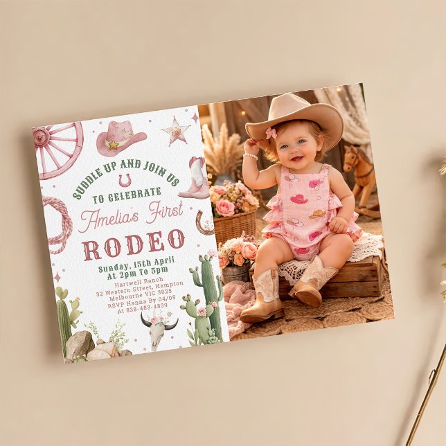 Rodeo Western Cowgirls 1st Birthday Invitation (Creator Uploaded)