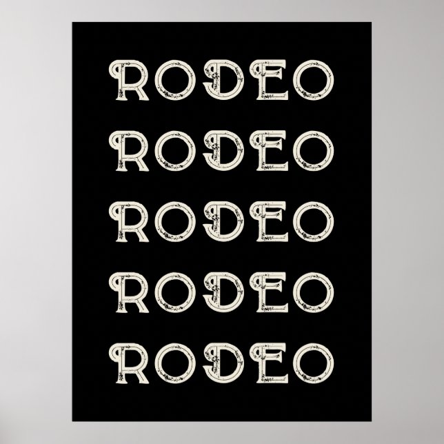 Rodeo Western Typography Wall Art Ranch Cabin Home (Front)