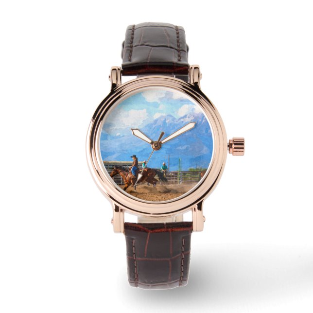 Rodeo Women's Barrel Racing Rustic Western Women's Watch (Front)