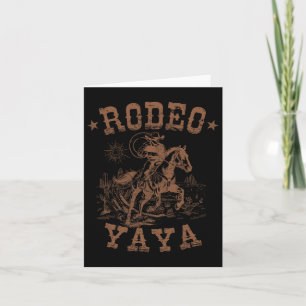 Rodeo Yaya Western Cowboy Family Matching Mother's Card