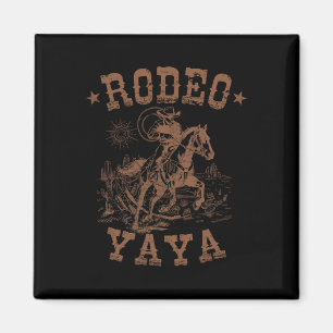 Rodeo Yaya Western Cowboy Family Matching Mother's Magnet