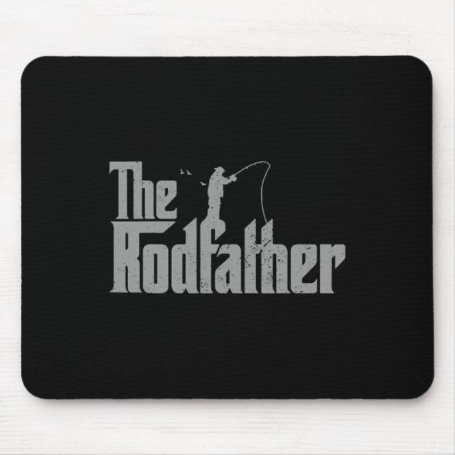 Rodfather Funny Fishing Lover Rod Fish Dad Fisherm Mouse Mat (Front)