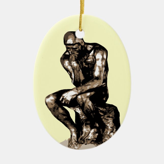 Rodin The Thinker Christmas Ornament (Front)