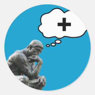 Rodin's Thinker Statue - Think Positive Classic Round Sticker