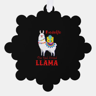 Rodolfo The Red Nosed Llama Tree Decoration Card