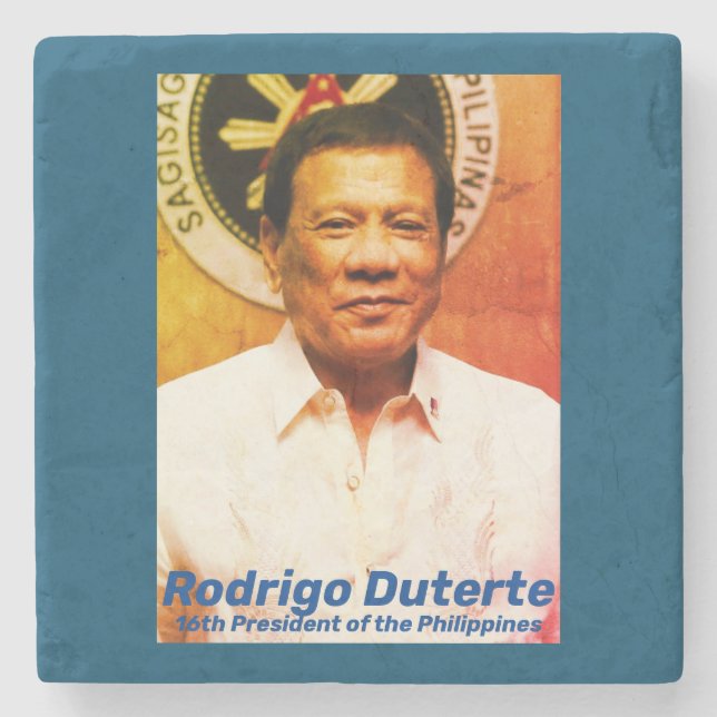 Rodrigo Duterte, 16th President of the Philippines Stone Coaster (Front)