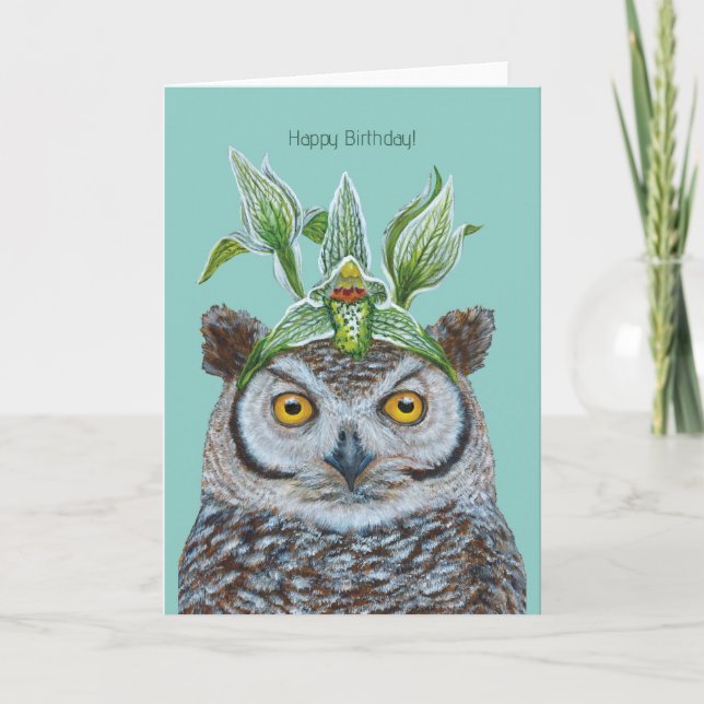 Rodrigo the owl birthday card (Front)