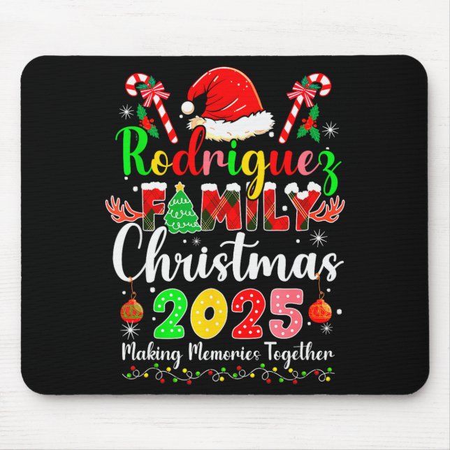 Rodriguez Family Christmas 2025 Matching Santa Hat Mouse Mat (Front)