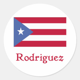 Rodriguez Puerto Rican Flag Classic Round Sticker