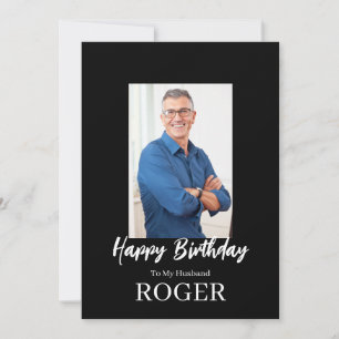 ROE Black & White Simple Birthday Husband Greeting Card
