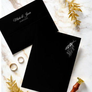 ROE Black & White Simple Wedding Envelope