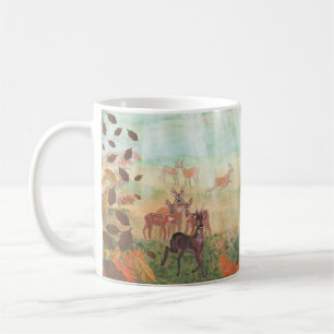 Roe Deer Capreolus capreolus in Forest Sunlight   Coffee Mug