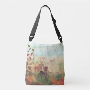 Roe Deer Capreolus capreolus in Forest Sunlight Crossbody Bag