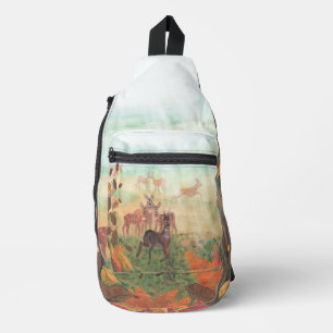 Roe Deer Capreolus capreolus in Forest Sunlight Sling Bag