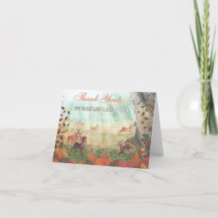 Roe Deer in Forest Sunlight Customisable  Thank You Card