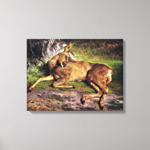 Roe Deer in the Forest (by Rosa Bonheur) Canvas Print