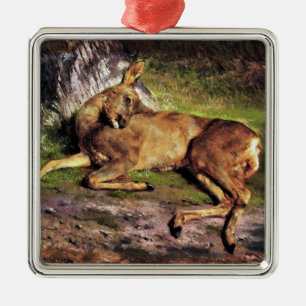 Roe Deer in the Forest (by Rosa Bonheur) Metal Tree Decoration