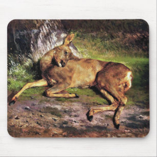 Roe Deer in the Forest (by Rosa Bonheur) Mouse Mat