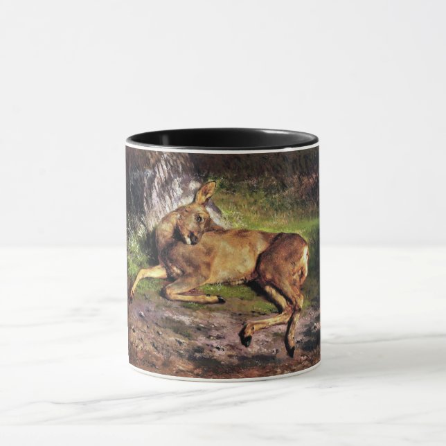 Roe Deer in the Forest (by Rosa Bonheur) Mug (Center)